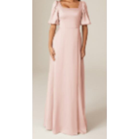 FORMAL AW  SZ 16 2x plus pearl pink satin Etta bridesmaid party dress NEW b94 - Picture 1 of 9